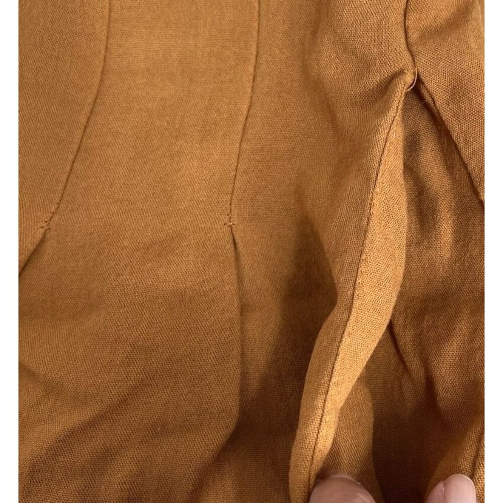 Lulus Womens High-Waisted Mustard Button-Front Shorts M - Picture 3 of 8